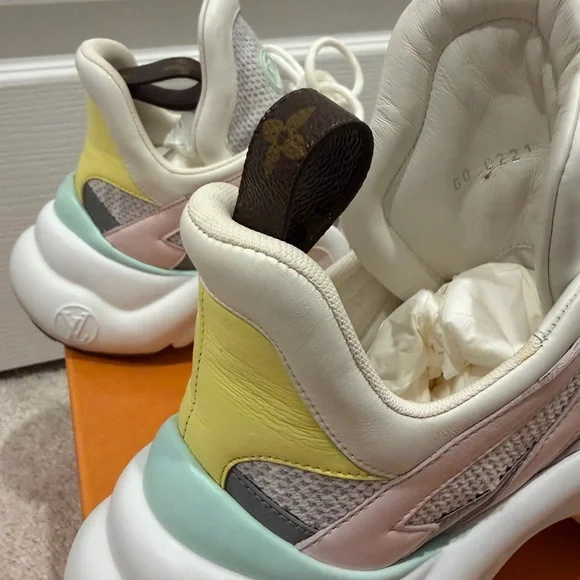 Louis Vuitton Pastel Multi-Panel Chunky Sneakers - Pink, Mint & Yellow - Picture 10 of 13